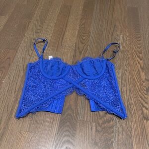 Urban Outfitters Blue Lace Bra Intimates